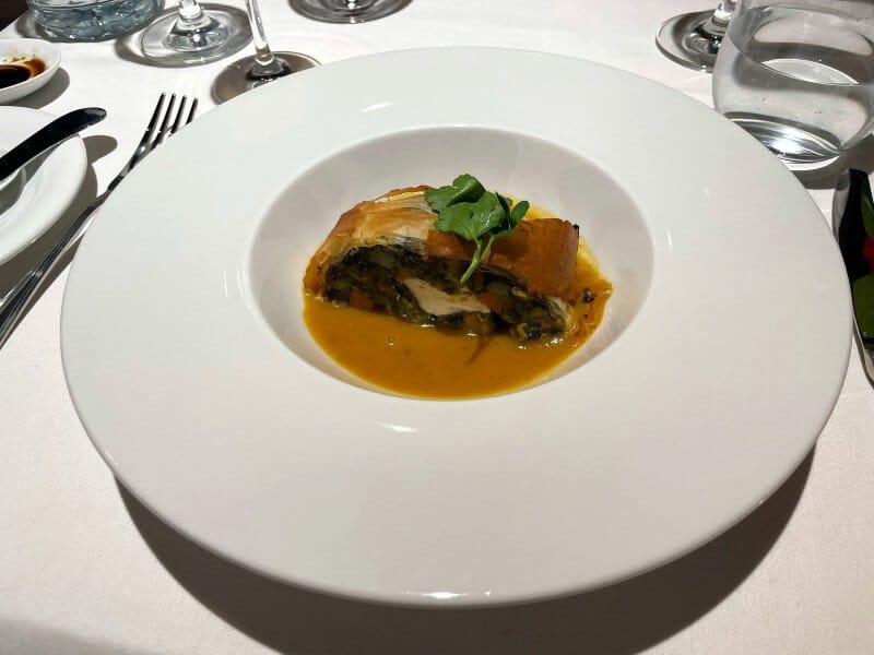 main course in main dining room on MSC Cruises