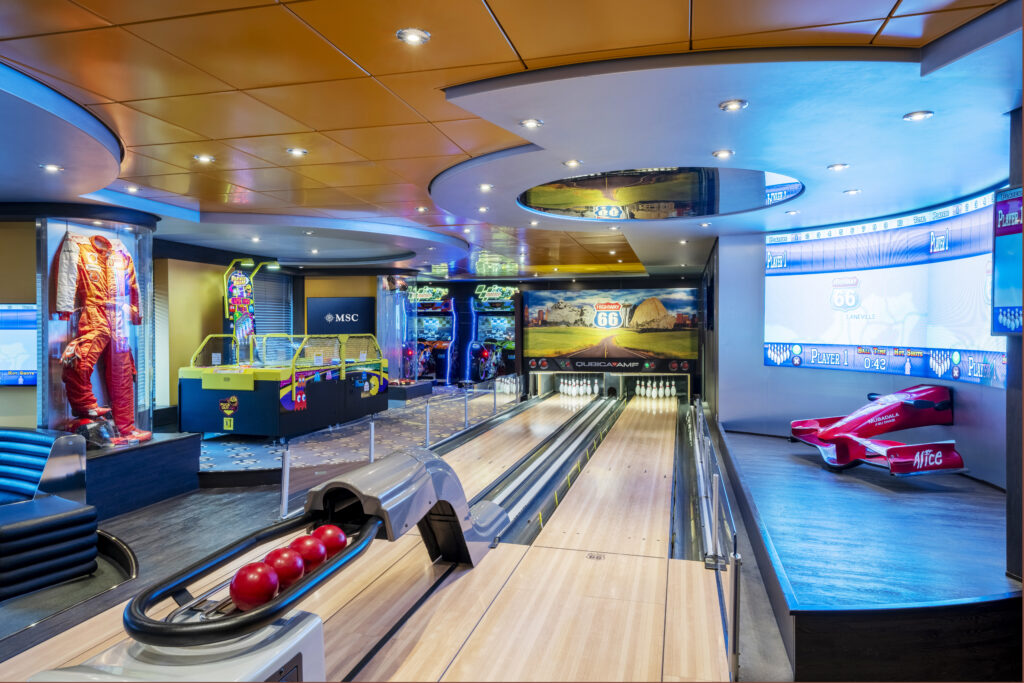 Bowling on MSC ship