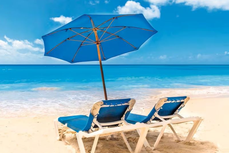 Sunbeds on the beach