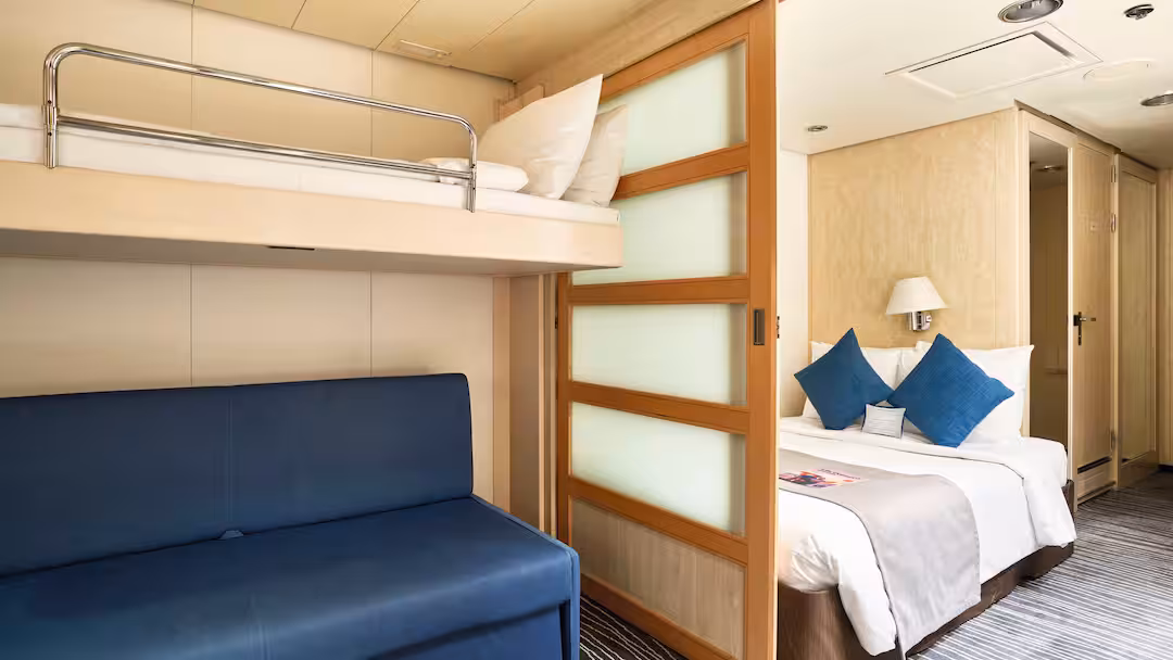 Family inside cabin on Marella Explorer