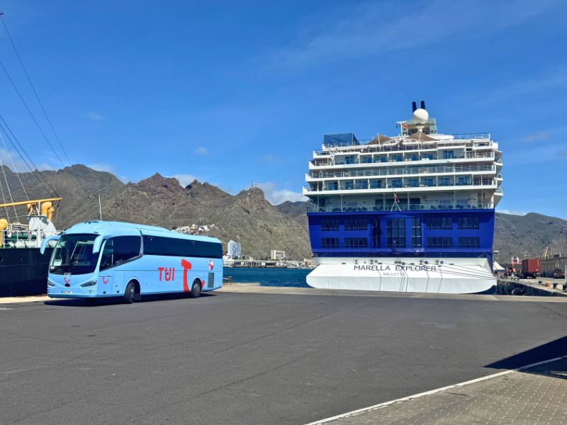 Marella cruise ship and coach