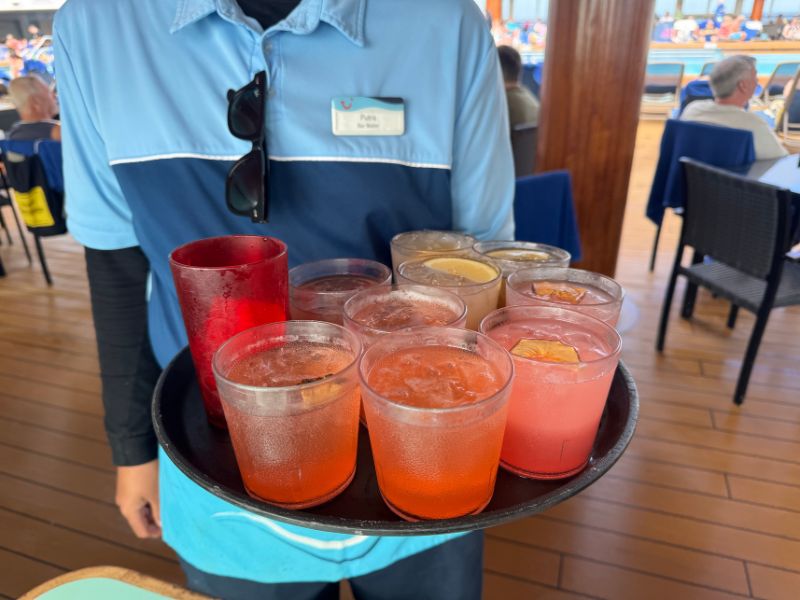 Marella waiter with drinks