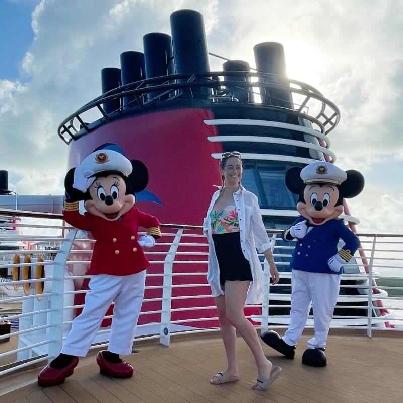 Me with Mickey and Minnie on a Disney cruise
