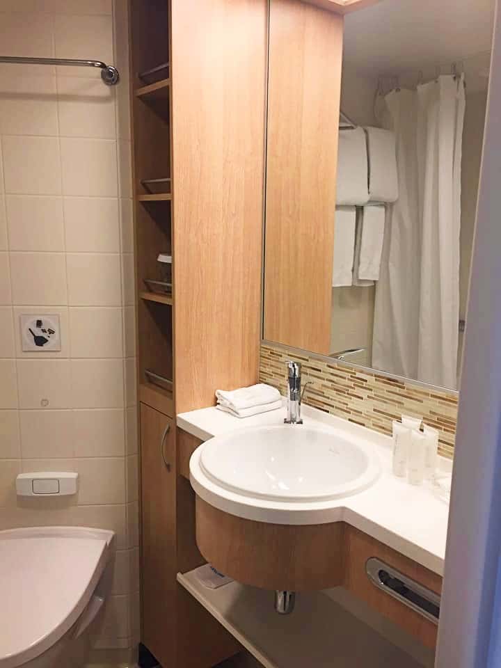 Part of a bathroom in a cabin on  Independence of the Seas