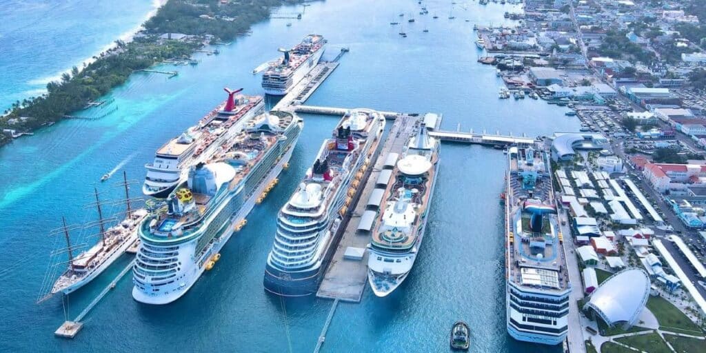 Nassau Cruise Port with Seven Cruise Ships