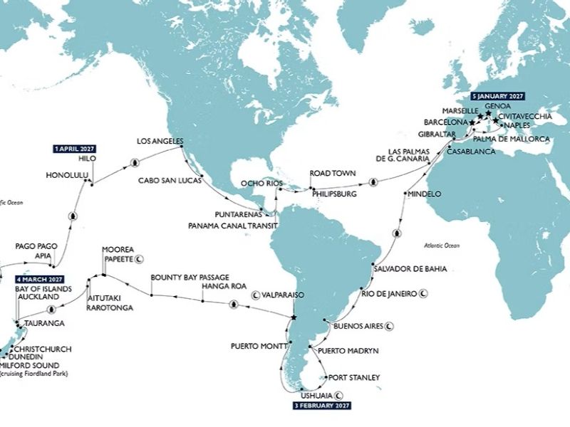 World Cruise Map