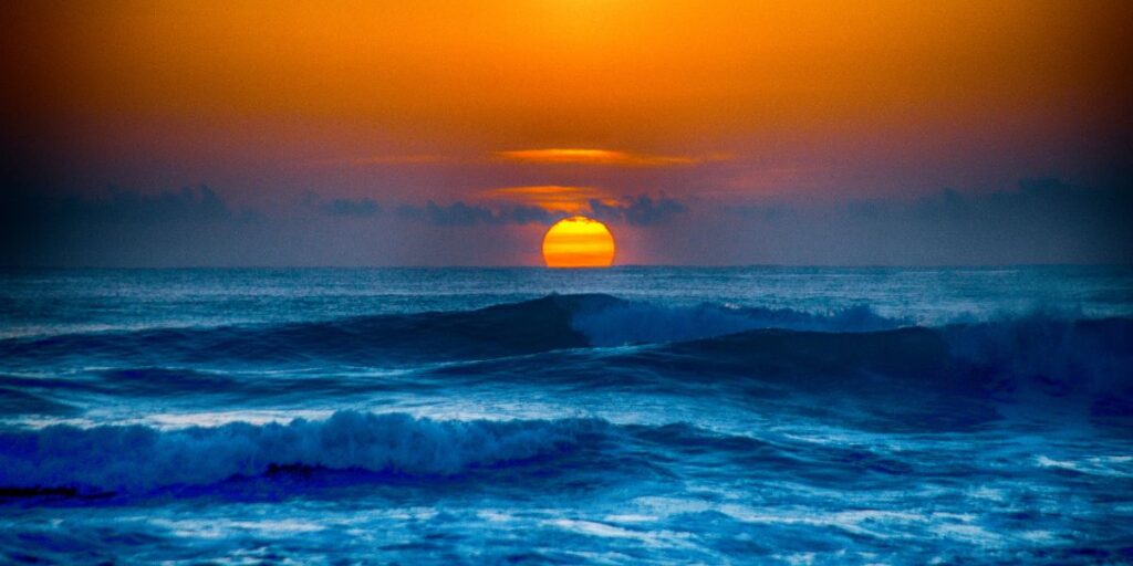 Sunset view of the ocean