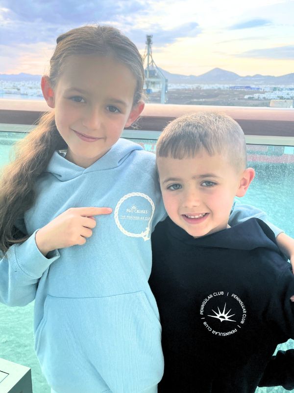 Kids in P&O Peninsular club hoodies