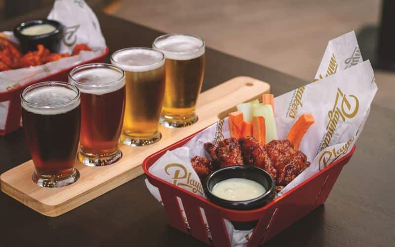 Food and drinks at Playmakers Sports Bar