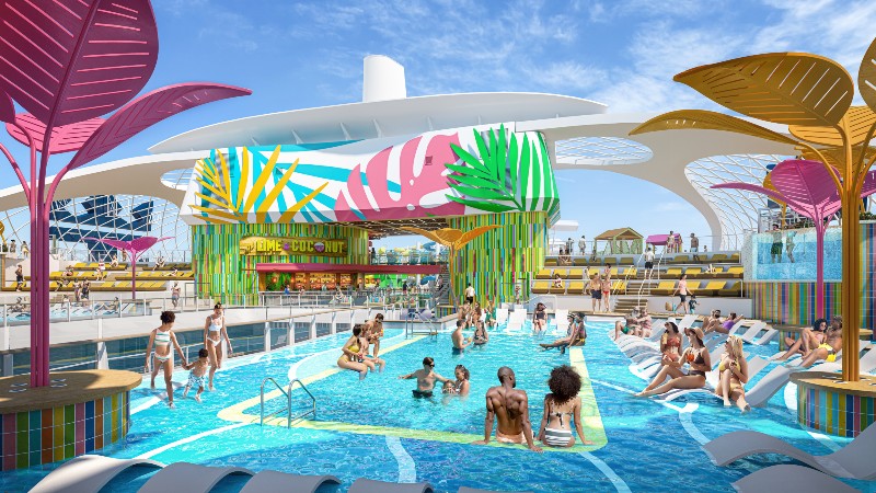 One of the many pools on Utopia of the Seas