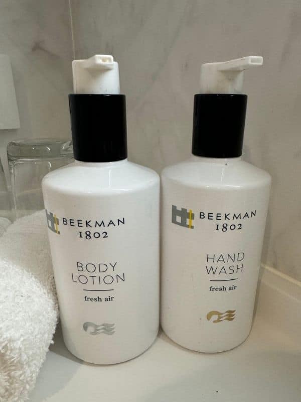ody lotion and handwash on a Princess cruise ship