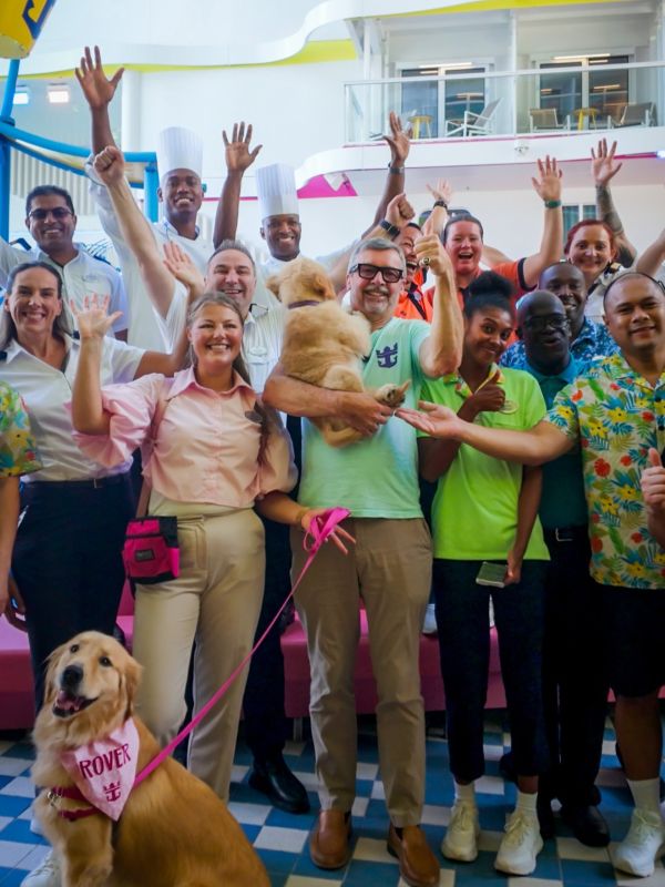 Rover and Sailor with Royal Caribbean crew