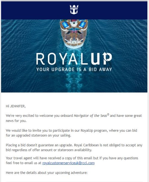 Royal Caribbean Upgrade