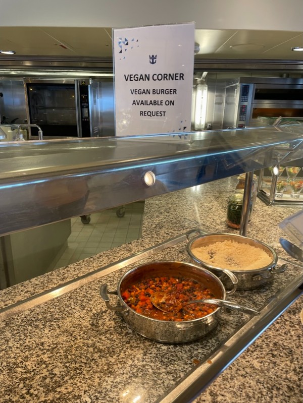 vegan corner on Royal Caribbean ship