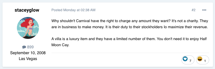 Cruise Critic forum comment
