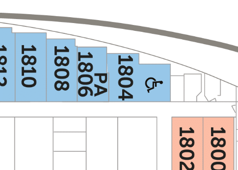 part adapted cabins and accessible cabins on Bolette deck plan.