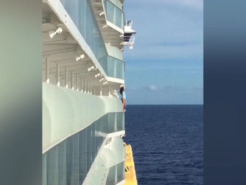 Dangerous selfie on Allure of the Seas
