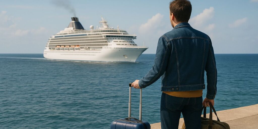 Ship leaving a guest behind