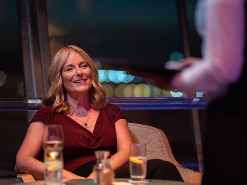 Solo guest having drinks in lounge, Balmoral