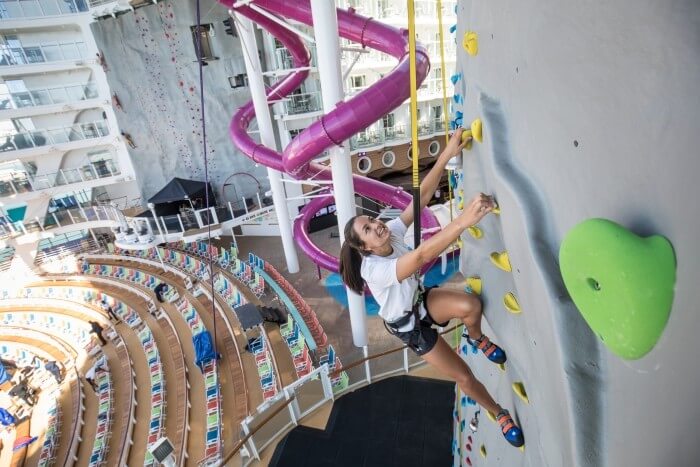 Rock climbing wall on Symphony of the Seas