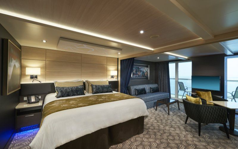 A luxurious-looking interior of the haven with a gold accent.