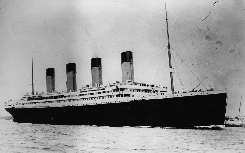 Titanic black and white image