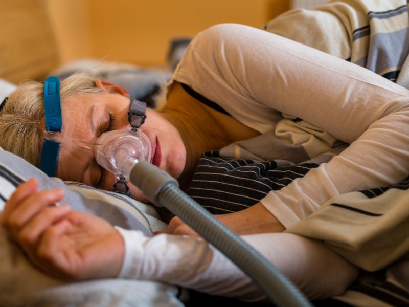 CPAP user sleeping on a cruise