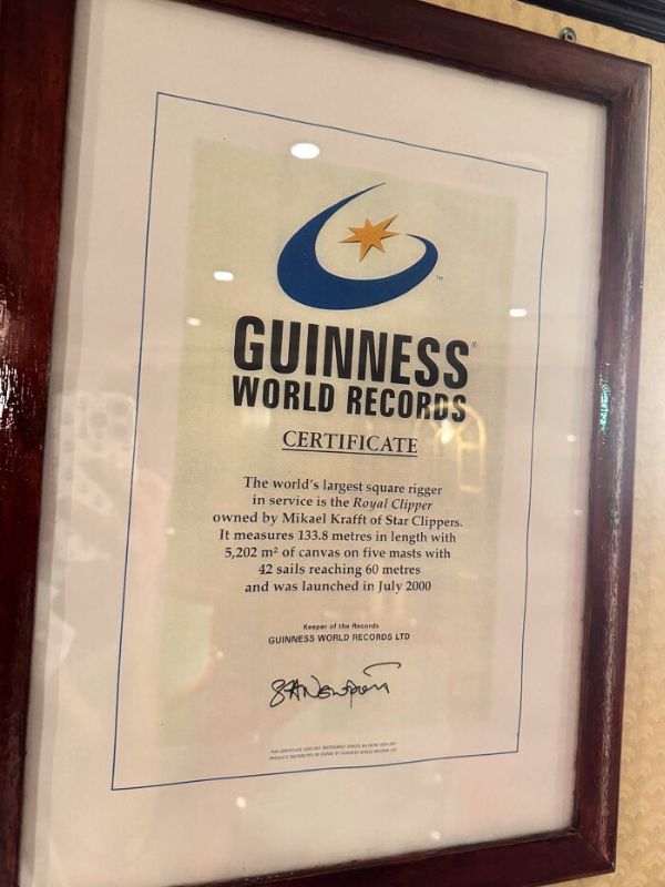 Guinness World Records certificate