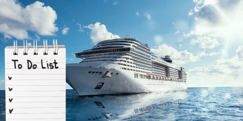 To Do List after booking a cruise