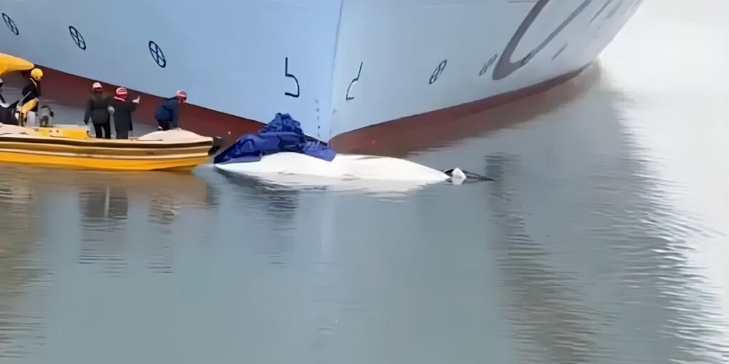 Dead fin whale Ovation of the Seas