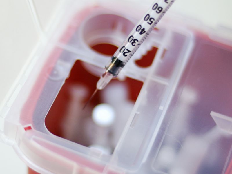 Sharps bin for medication
