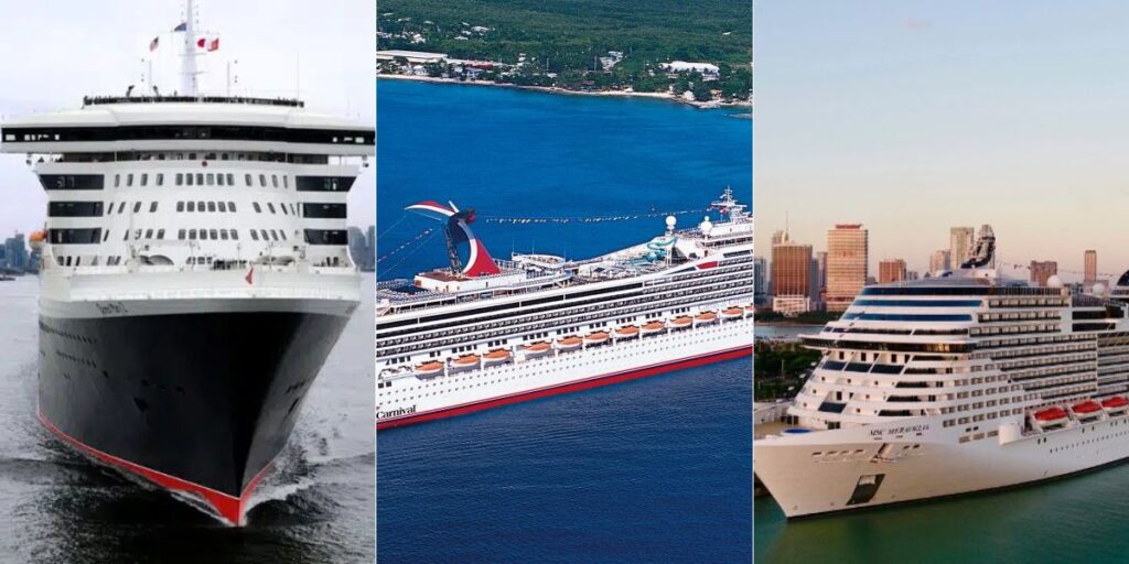 Three cruise ships with propulsion issues