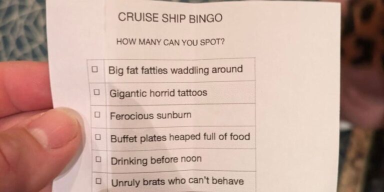 cruise ship bingo