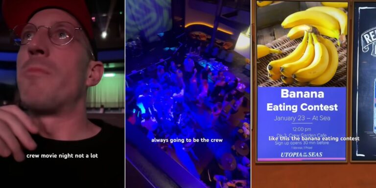 Bryan James working on a cruise banana eating contest
