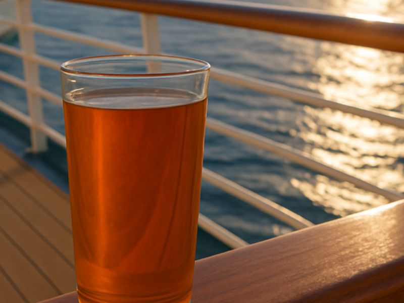 Urination in a beer glass