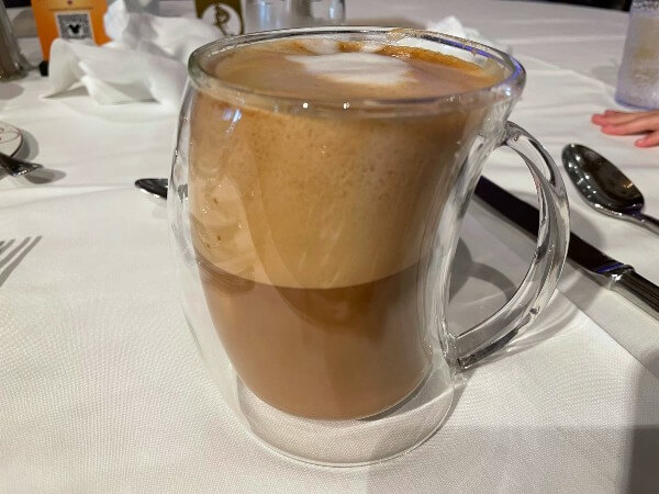 Vegan cappuccino with almond milk Disney Cruise Line