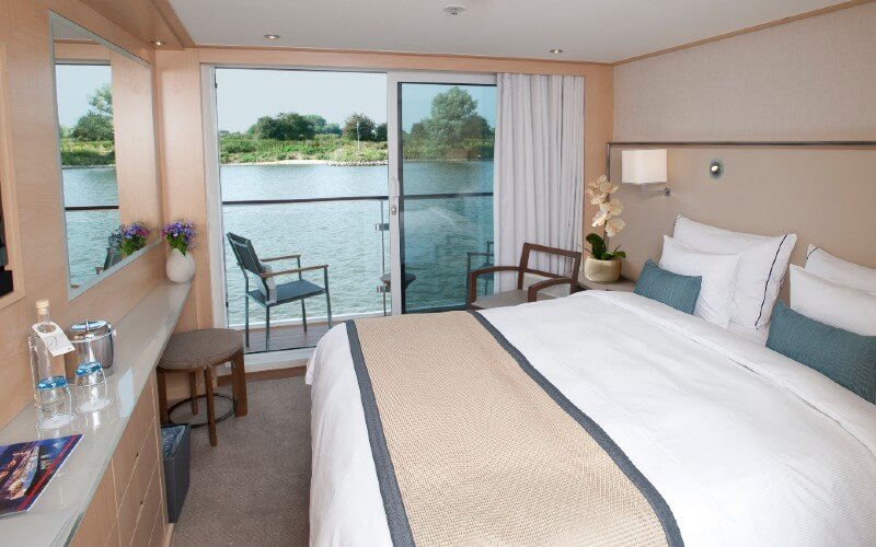 Verandah on a river cruise ship
