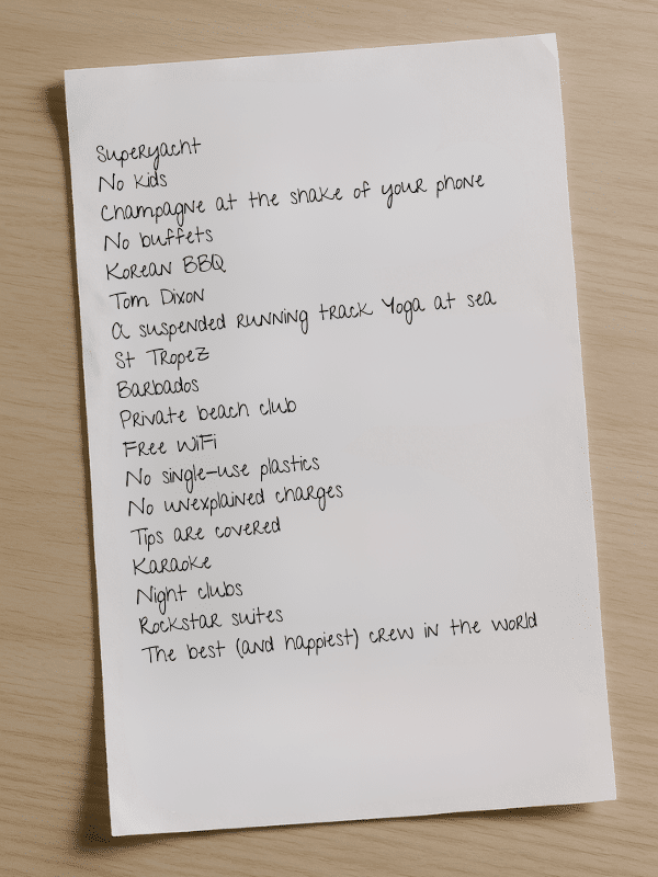 List of requirements for Virgin Voyages from Richard Branson