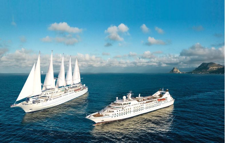 Two of wind star cruise ships
