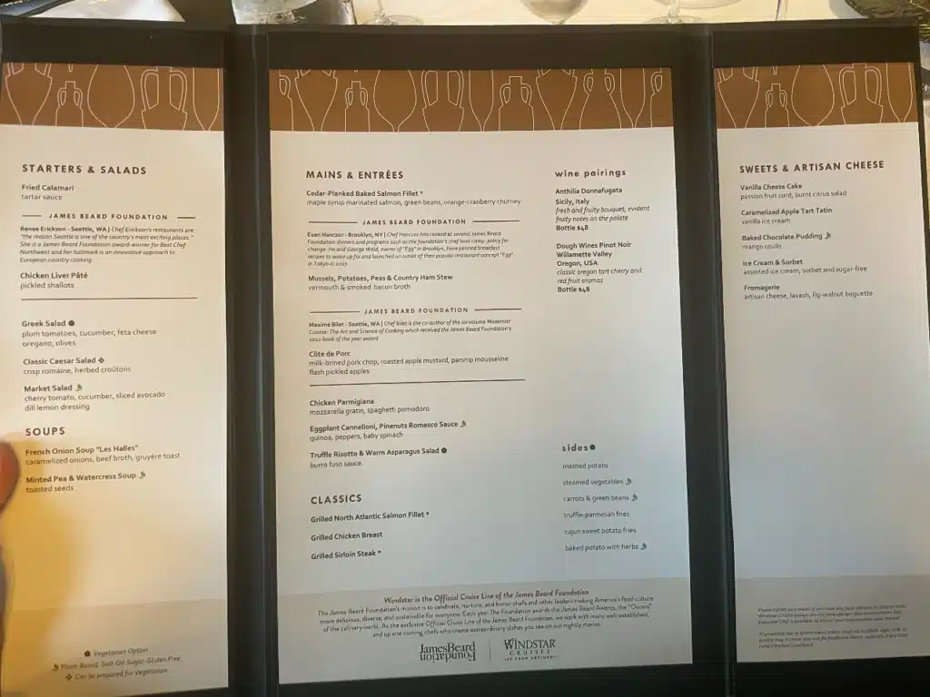 Windstar menu