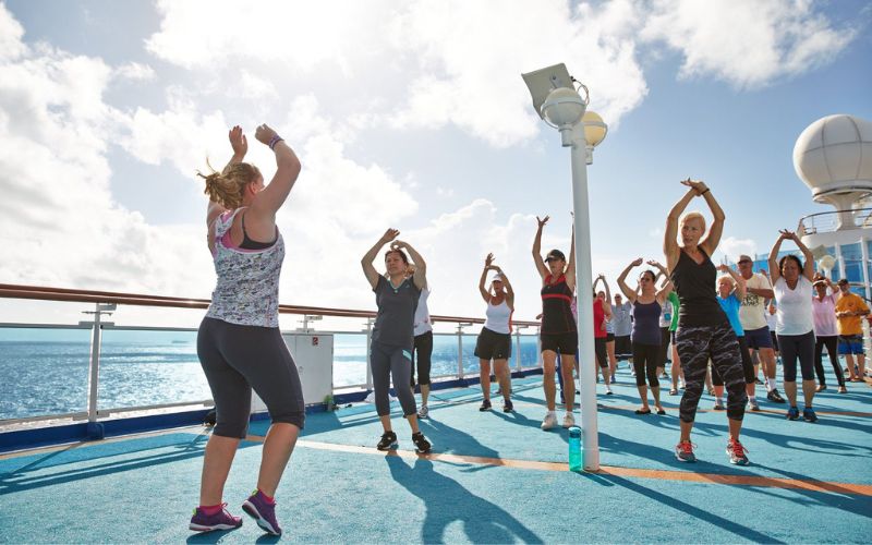 Exercise class on a cruise