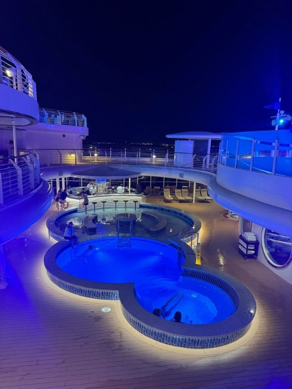 Disney pool at night