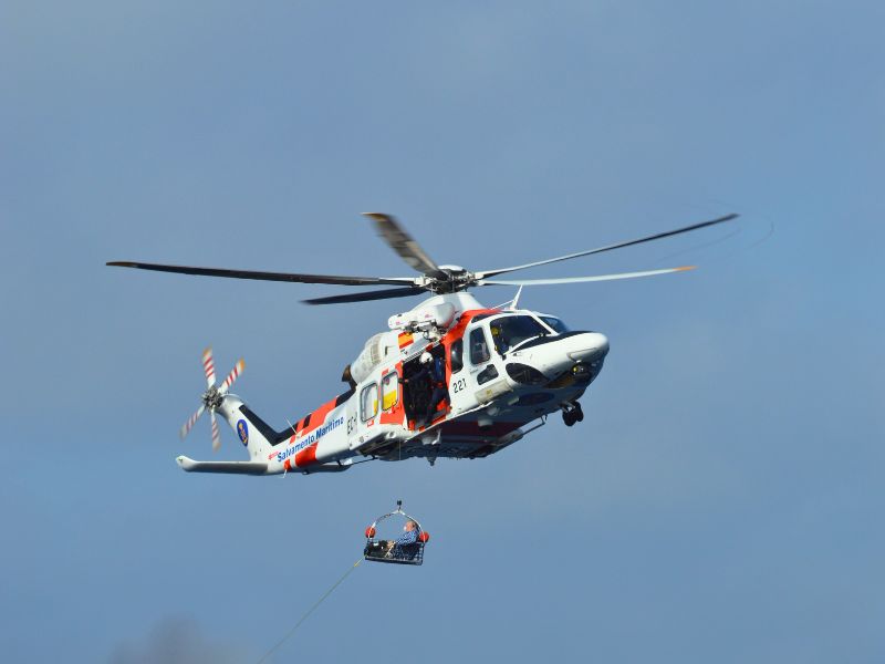 person being airlifted to hospital
