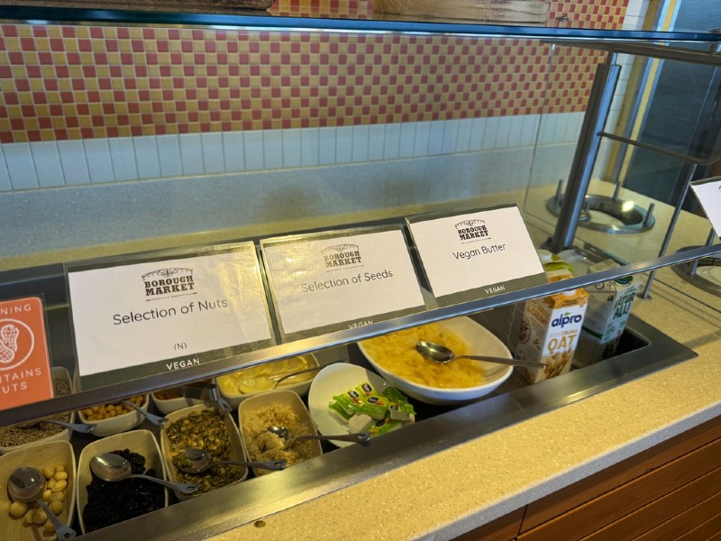 vegan section in Ambassador Cruise Line buffet