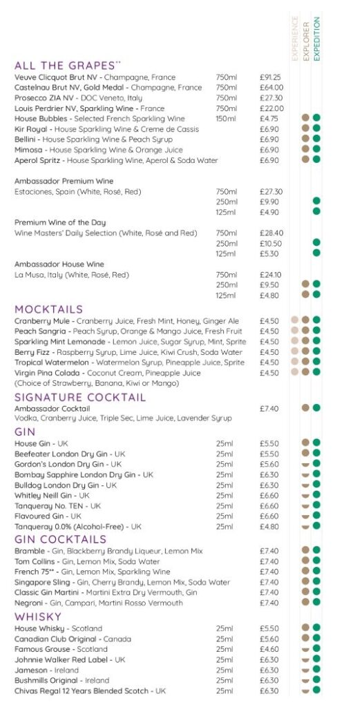 Ambassador Bar Menu April 2026 Page 2