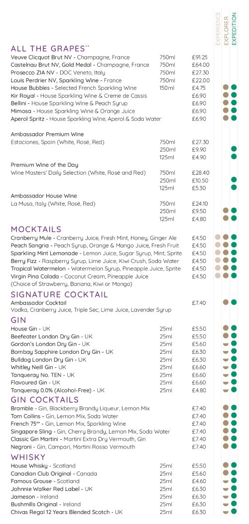 Ambassador Bar Menu April 2026 Page 2