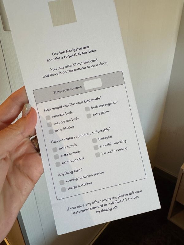 cabin steward requests