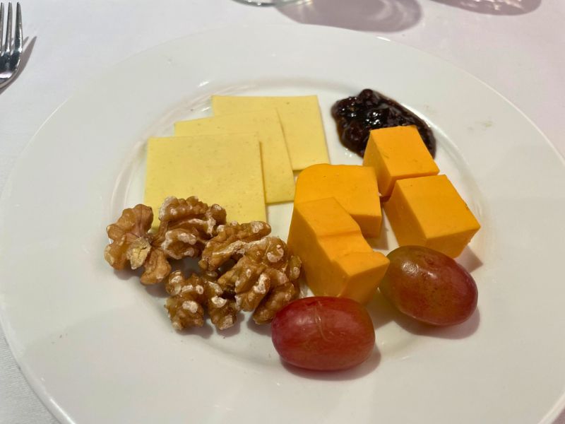 Cheese plate on Ambassador Cruise Line