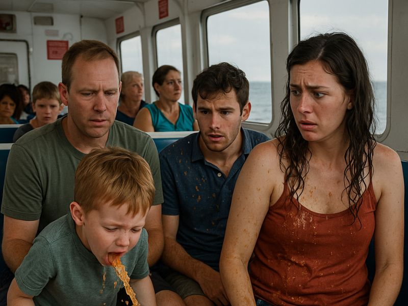 The chain-reaction vomit cruise back to the ship