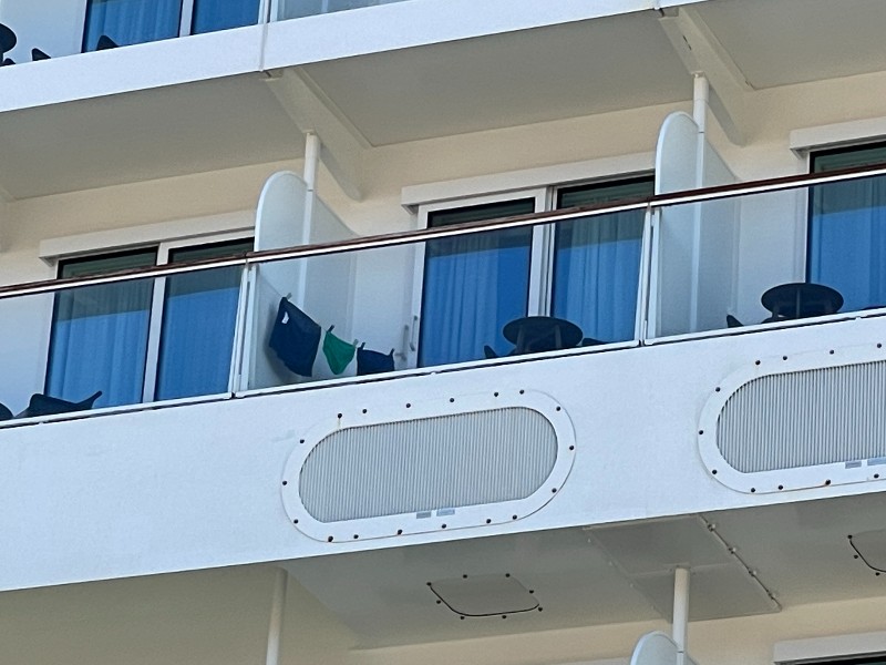drying clothes on balcony
